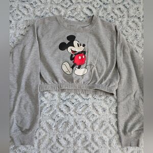 Disney Mickey Mouse Gray Crop Top